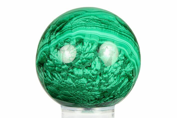 Flowery, Polished Malachite Sphere - DR Congo #284428